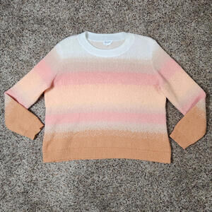 Candace Cameron Bure Women's Top Knit Sweater Size Large Ombre Peach Pink